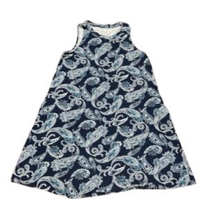Time and Tru Blue White Paisley Dress Size L (12-14) Casual Loungewear Pockets